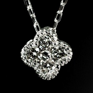 【華】プラチナ製 上品 高純度 ダイヤモンド ネックレス クローバー モチーフ( PT850 刻印有 Di367 3322の画像4