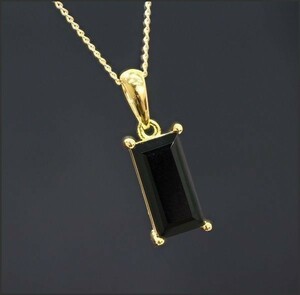 【格安】高純度 大人気 スクエアカット ブラック ダイヤモンド ネックレス ゴールド(18K/刻印有 SV925 K16 2121