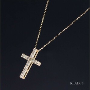 ダイヤモンド ネックレス クロス K18YG 18金製品 国内生産 刻印有 限定 4411の画像3