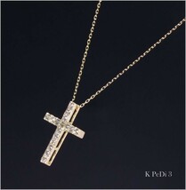 ダイヤモンド ネックレス クロス K18YG 18金製品 国内生産 刻印有 限定　4411_画像3