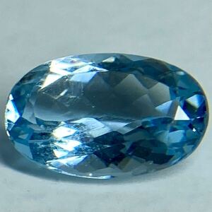 ◆天然アクアマリン0.840ct◆m 約8.1×5.1mm ルース 裸石 aquamarine 宝石 ジュエリー ベリル テDE0