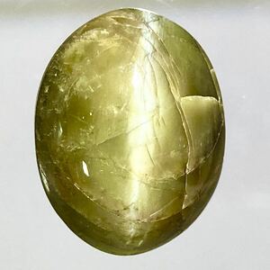 大粒◆天然クリソベリルキャッツアイ17.212ct◆m 約16.7×12.8mm ルース 裸石 宝石 ジュエリー chrysoberyl cats eye 