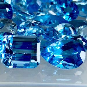 大量!!◆天然ブルートパーズおまとめ200ct ◆M ルース 裸石 ジュエリー ブルートパーズ jewelry blue topaz ①