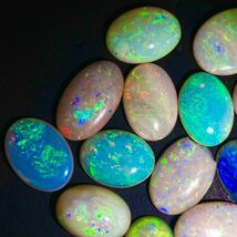 遊色効果!!◆天然オパールおまとめ100ct◆m 重量約20g ルース 裸石 宝石 ジュエリー jewelry boulder opal 遊色 虹 ③_画像2