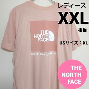 ノースフェイス　ボックスロゴ　スクエアロゴ　Tシャツ　ピンク XXL相当　THE NORTH FACE