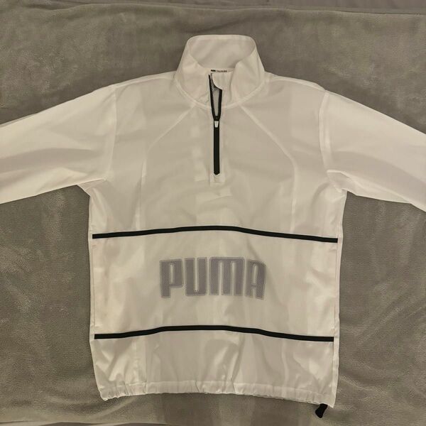 【美品】プーマ PUMA ウインドブレーカー 薄手 ホワイト サイズ L