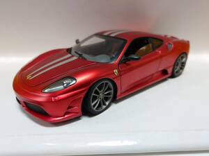 B-0781　中古品◇ミニカー　1/18　MATTEL　HotWheels　フェラーリ　Ferrari　F430　Scuderia　スクーデリア　クロームレッド