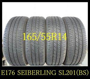 【E176】C7105104 送料無料・代引き可 店頭受取可 2023年製造 約7.5~7部山◆SEIBERLING SL201(BS)◆165/55R14◆4本