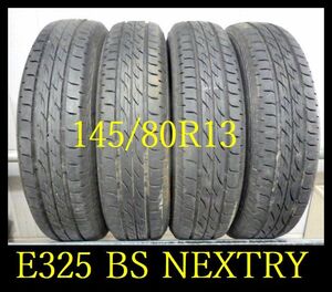 【E325】T8005214 送料無料・代引き可 店頭受取可 2020年製造 約7.5部山 ◆BS NEXTRY◆145/80R13◆4本