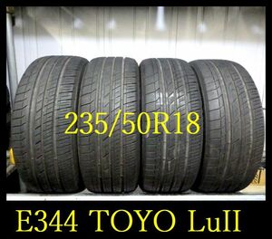 【E344】SA5005274 送料無料・代引き可 店頭受取可 2019年製造 約8部山◆TOYO TRANPATH LuII◆235/50R18◆4本