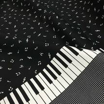 日本製　3m　Handworks Fabric③　鍵盤　ブラック　オックス　ハギレ_画像5