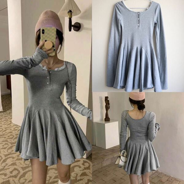 SHEIN ワンピース ニット フレア