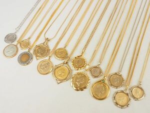  coin pendant necklace various together 017 Elizabeth accessory Gold color silver color 