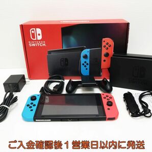 【1円】任天堂 新モデル Nintendo Switch 本体 セット ネオンレッド/ネオンブルー 初期化/動作確認済 新型 L05-514yk/G4の画像1