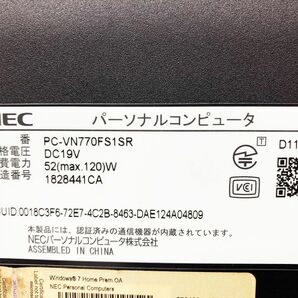 【1円】NEC VALUESTAR VN770/F 21.5型モニタ一体型PC 本体 セット 初期化済 未検品ジャンク PC-VN700FS1SR EC61-060jy/F7の画像5