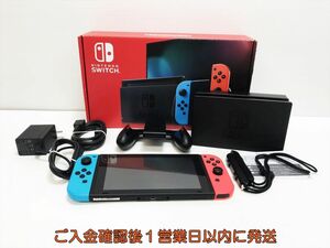 【1円】任天堂 新モデル Nintendo Switch 本体 セット ネオンレッド/ネオンブルー 初期化/動作確認済 新型 J07-373yk/G4