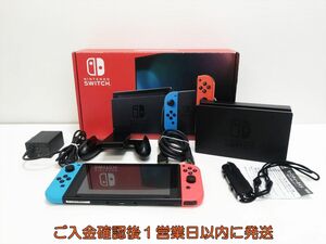 [1 jpy ] nintendo new model Nintendo Switch body set neon red / neon blue the first period ./ operation verification settled new model L07-655yk/G4