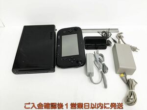 【1円】任天堂 WiiU 本体 セット 32GB ブラック ニンテンドー　Wii U 初期化/動作確認済 画面ヤケ G05-432os/G4