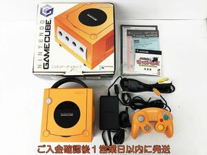 【1円】任天堂 ニンテンドーゲームキューブ 本体 セット オレンジ 箱あり GC 動作確認済 AVケーブル付き DC08-591jy/G4