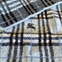 未使用 BURBERRY バーバリー ウォッシュタオル チェック柄 ホース刺繍 綿100% 日本製 ブルー系 タオルハンカチ 西川産業_画像5