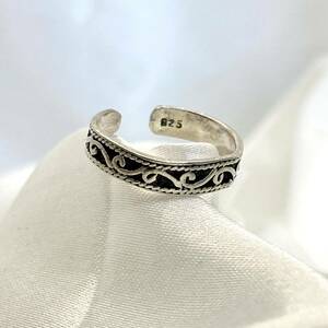 925 刻印 リング 指輪 ブラック × シルバー 約7号 ヴィンテージ vintage 約1.4g アクセサリー ピンキーリング 装飾品