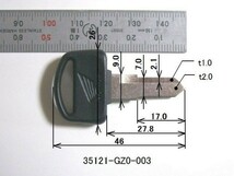 ●ホンダ純正 35121-GZ0-003 キー ブランク (タイプ 1) ☆3/ キーナンバー A●●/ B●● スペア メインキー タクト スーパーカブ モンキー_画像2