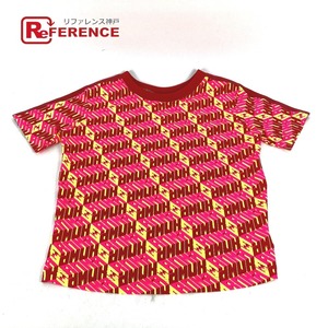  прекрасный товар FENDI Fendi FS7137 Logo одежда tops круглый вырез короткий рукав футболка красный женский [ б/у ]