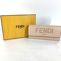 新品同様 FENDI フェンディ 8M0251 ロゴ フラップ ロングウォレット 長財布 ベージュ レディース.【中古】_画像10