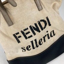 FENDI フェンディ セレリア ロゴ 肩掛け トートバッグ バイカラー ショルダーバッグ ベージュ レディース【中古】_画像7