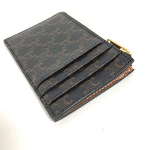 美品 CELINE セリーヌ 10F992BZ9 ジップ付きカードホルダー コインケース 小銭入れ 財布 トリオンフ カードケース タン ブラウン【中古】_画像3