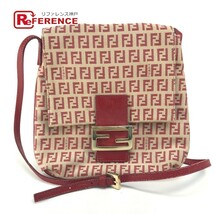 FENDI フェンディ 8BT075 ズッカ FF柄 ポシェット 斜めかけショルダーバッグ /レザー /レッド_画像1