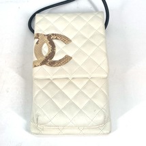 CHANEL シャネル CC ココマーク ポシェット カバン カンボンライン ショルダーバッグ ホワイト レディース【中古】_画像2