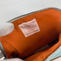 未使用 HERMES エルメス ボリード ミニミニ 16 メイクポーチ 化粧ポーチ ポーチ ライトブルー レディース【中古】_画像8