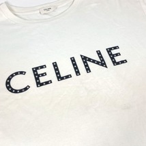 CELINE セリーヌ 2X47F671Q ロゴ スタッズ スター 星 トップス 半袖 アパレル 半袖Ｔシャツ ホワイト メンズ【中古】_画像4