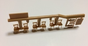 Preiser プライザー HO 1/87 Table & 6 chairs テーブル と イス 未塗装 未組立 ミニチュア フィギュア ジオラマ