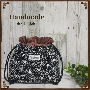 [ free shipping ]* turtle rear pattern ( black )* pouch * floral print * pouch * bag-in-bag organizer * hand made *
