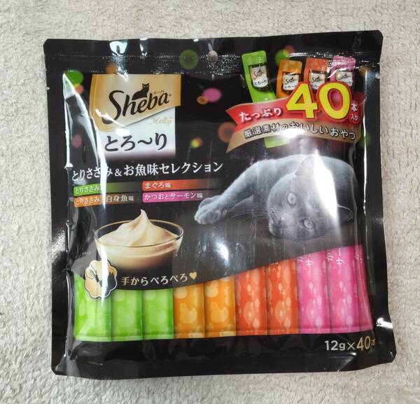 シーバ　とろーりメルティ　12g×40本　とりささみ＆お魚味セレクション 猫のおやつ　間食　猫のご褒美　