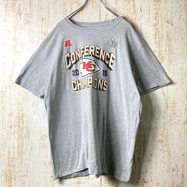 NFL アメフト Tシャツ グレー チーフス グレー XL アメリカ古着US古着