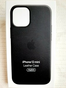 アップル純正 iphone12mini レザーケース　ブラック