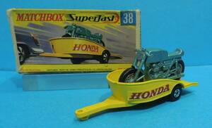 MATCHBOX 38 HONDA MOTORCYCLE WITH TRAILER