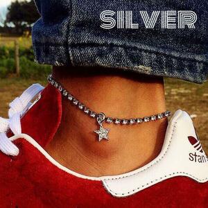  Star anklet silver men's lady's accessory 