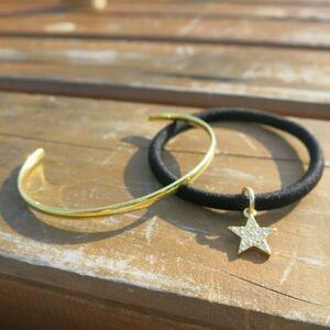 2set Gold Star bracele & Gold bangle men's accessory 