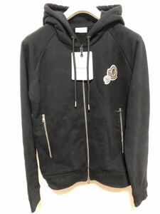 未使用 MONCLER MAGLIA CARDIGAN パーカー ブラック XL 正規品 送料無料 ワッペン スウェット フード プルオーバー 黒 トレーナー