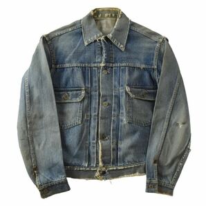 希少 50s 60s 【LEVI'S 507 セカンド デニム ジャケット オリジナル】ウィンテーシ 507XX Gジャン リーバイス ボロ Boro 38程度 ビンテージ