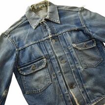 希少 50s 60s 【LEVI'S 507 セカンド デニム ジャケット オリジナル】ウィンテーシ 507XX Gジャン リーバイス ボロ Boro 38程度 ビンテージ_画像5