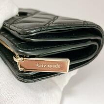 【極美品】近年モデル　kate spade　ケイトスペード キルティングウォレット　ラウンドファスナー　コンパクト　財布　ブラック_画像9