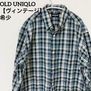 【ヴィンテージ】90ｓ　OLD UNIQLO　オールドユニクロ ビックシルエット チェックシャツ　ゆったり　Ｍサイズ