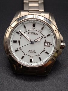 ★SEIKO/セイコー　ソーラー　チタン　V145-0AX0　メンズ腕時計　0426NA