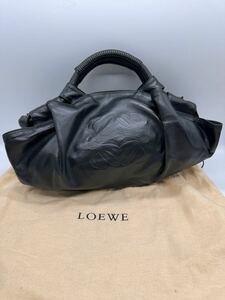 ★ LOEWE / ロエベ アナグラム ナッパアイレ レザー ハンドバッグ ブラック 黒 保存袋付き ブランド 中古品 0427SA