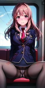 【1円スタート】プレイマット　制服 美少女 コスプレ 女子学生 ビキニ 巨乳　同人　小海はるか RAIL WARS! 　Z035-96